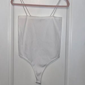 WHITE RIBBED BODYSUIT